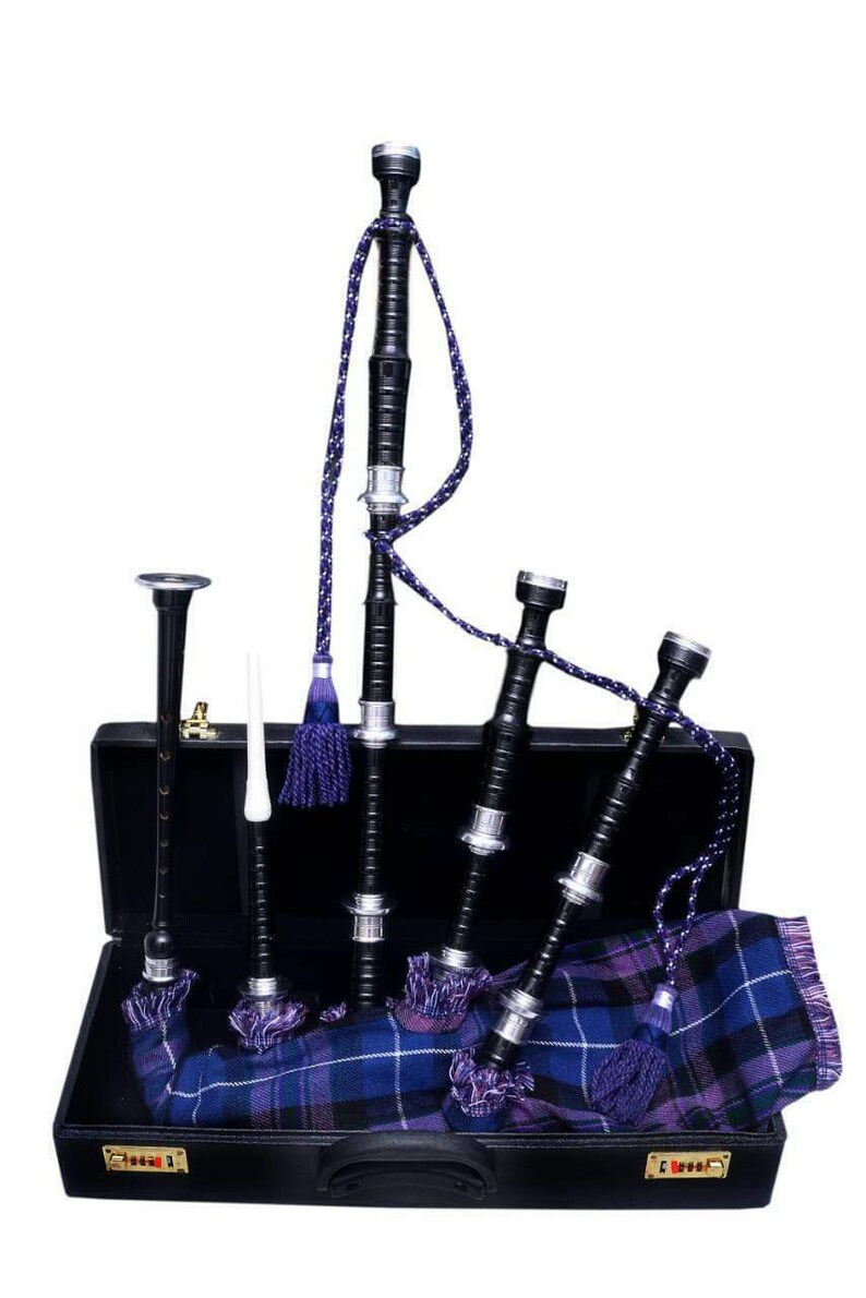 Cornemuse Great Highland Neuve - Tartan MacDonald Avec Montures Argent - Sac Inclus